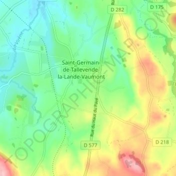 Mapa topográfico La Tessonnière, altitud, relieve