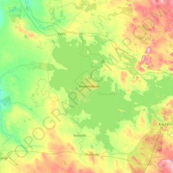 Mapa topográfico Manamansalo, altitud, relieve