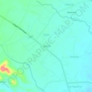 Mapa topográfico Libertad, altitud, relieve
