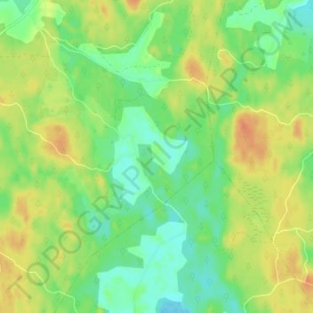Mapa topográfico Kaunaa, altitud, relieve