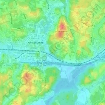 Mapa topográfico Degerberget, altitud, relieve