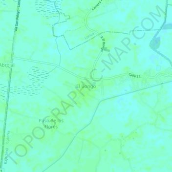 Mapa topográfico El Bongo, altitud, relieve