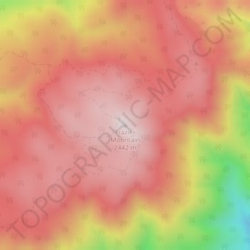 Mapa topográfico Frazier Mountain, altitud, relieve