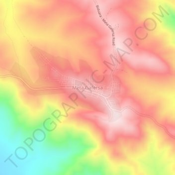 Mapa topográfico Meta Gafersa, altitud, relieve