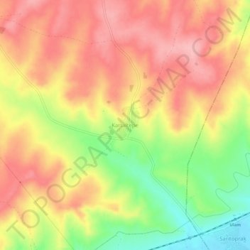 Mapa topográfico Kartaltepe, altitud, relieve