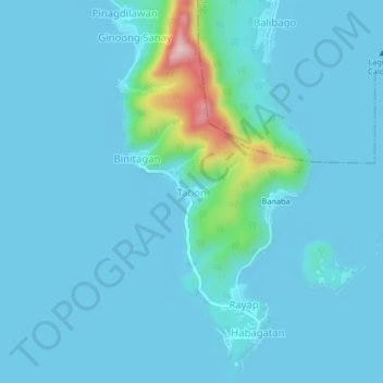 Mapa topográfico Tabon, altitud, relieve