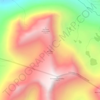 Mapa topográfico Storsalen, altitud, relieve
