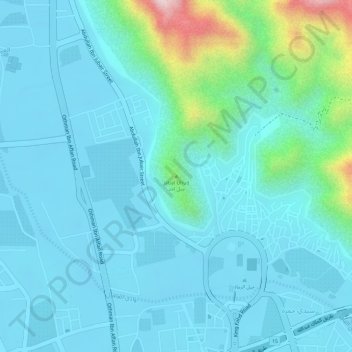 Mapa topográfico Mount Uhud, altitud, relieve