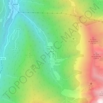 Mapa topográfico Gleyzin, altitud, relieve
