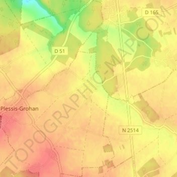 Mapa topográfico Les Ervolus, altitud, relieve