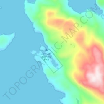 Mapa topográfico Elfin Cove, altitud, relieve