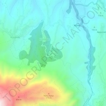 Mapa topográfico Patima, altitud, relieve