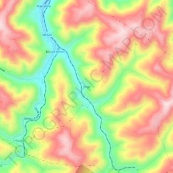 Mapa topográfico Page, altitud, relieve