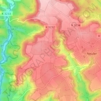 Mapa topográfico Ramsenstrut, altitud, relieve