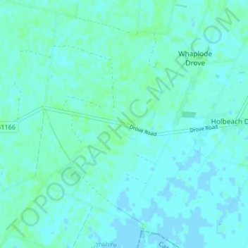 Mapa topográfico Shepeau Stow, altitud, relieve