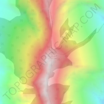 Mapa topográfico Mizri Ghar, altitud, relieve