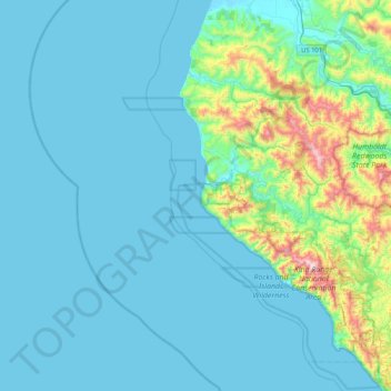 Mapa topográfico Christmas Rock, altitud, relieve