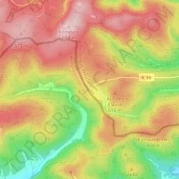 Mapa topográfico Sohl, altitud, relieve