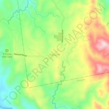 Mapa topográfico Nauzon, altitud, relieve