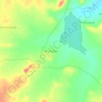 Mapa topográfico Mominpet, altitud, relieve