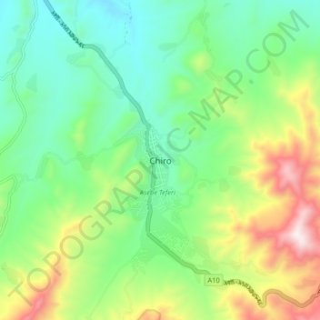 Mapa topográfico Chiro, altitud, relieve