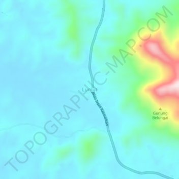 Mapa topográfico Lumut, altitud, relieve