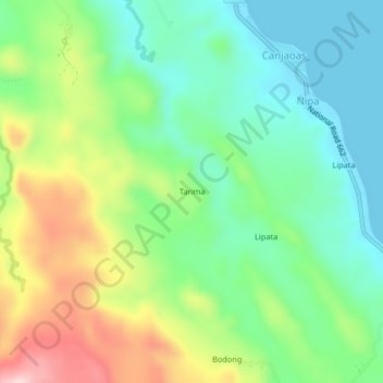 Mapa topográfico Tarima, altitud, relieve