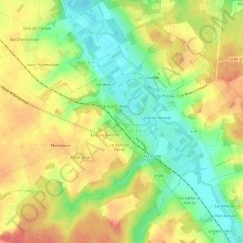 Mapa topográfico Saint-Sulpice, altitud, relieve
