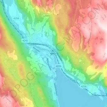 Mapa topográfico Moi, altitud, relieve