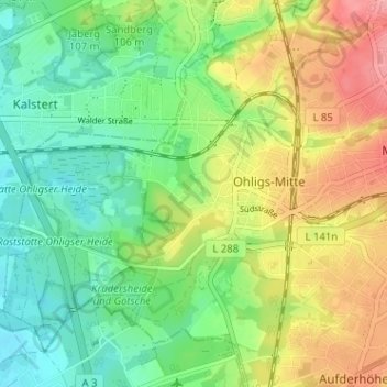 Mapa topográfico Neubaugebiet "Heimspiel", altitud, relieve