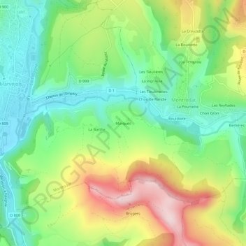 Mapa topográfico Marquès, altitud, relieve