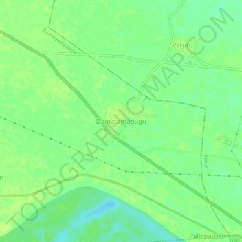 Mapa topográfico Damaramadugu, altitud, relieve