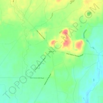 Mapa topográfico Matlock, altitud, relieve