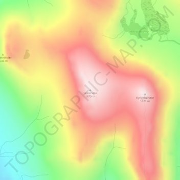 Mapa topográfico Leinenøse, altitud, relieve