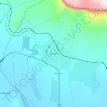 Mapa topográfico Chochís, altitud, relieve