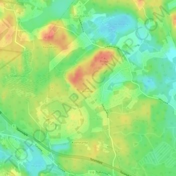 Mapa topográfico Kotimäki, altitud, relieve