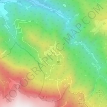 Mapa topográfico Panichishte, altitud, relieve