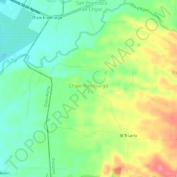 Mapa topográfico Chipe Hamburgo 1, altitud, relieve