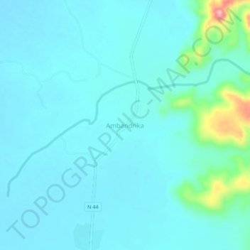 Mapa topográfico Ambandrika, altitud, relieve