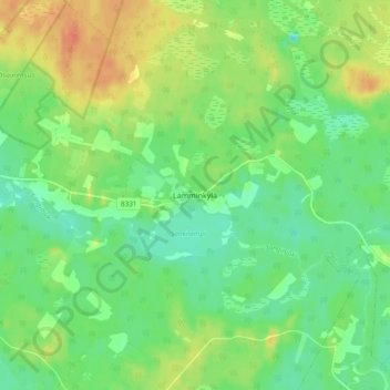 Mapa topográfico Lamminkylä, altitud, relieve