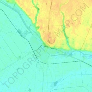 Mapa topográfico Kula, altitud, relieve