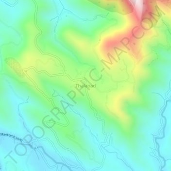 Mapa topográfico Thalanad, altitud, relieve