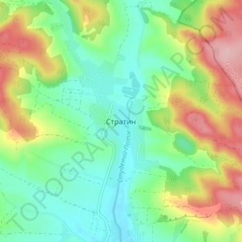 Mapa topográfico Stratyn, altitud, relieve