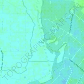 Mapa topográfico Mabaus, altitud, relieve