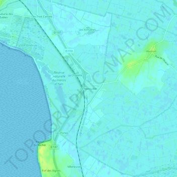Mapa topográfico Le Marouillet, altitud, relieve