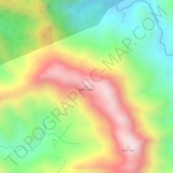 Mapa topográfico Bulu Poddo, altitud, relieve