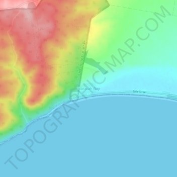 Mapa topográfico Waratah Bay, altitud, relieve