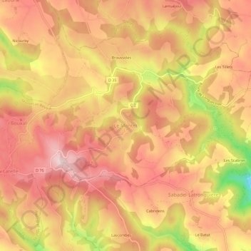 Mapa topográfico Le Montet, altitud, relieve