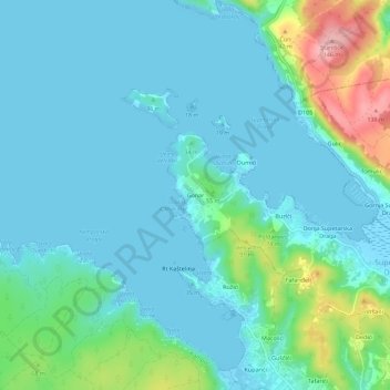 Mapa topográfico Gonar, altitud, relieve