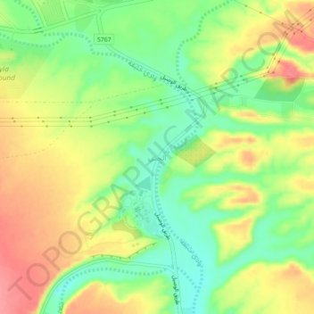 Mapa topográfico Al Hani, altitud, relieve